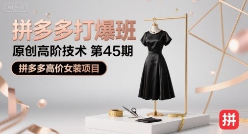 叮当会拼多多打爆班原创高阶技术第45期,拼多多高价女装项目【829.9MB/MP4】