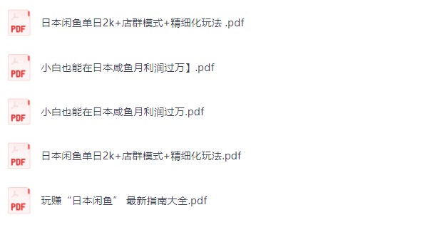 玩赚“日本闲鱼” 最新指南大全，从低客单价，到高客单价，步步放大。【23.6MB】
