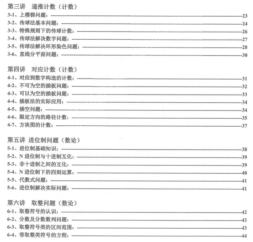 小学1-6年级奥数练习题（附答案）PDF+Word格式