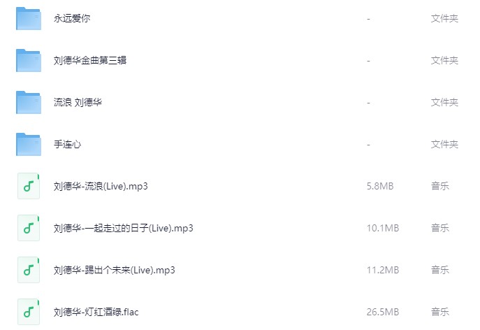 刘德华 音乐歌曲+专辑合集+演唱会合集+歌曲MV 【65G】