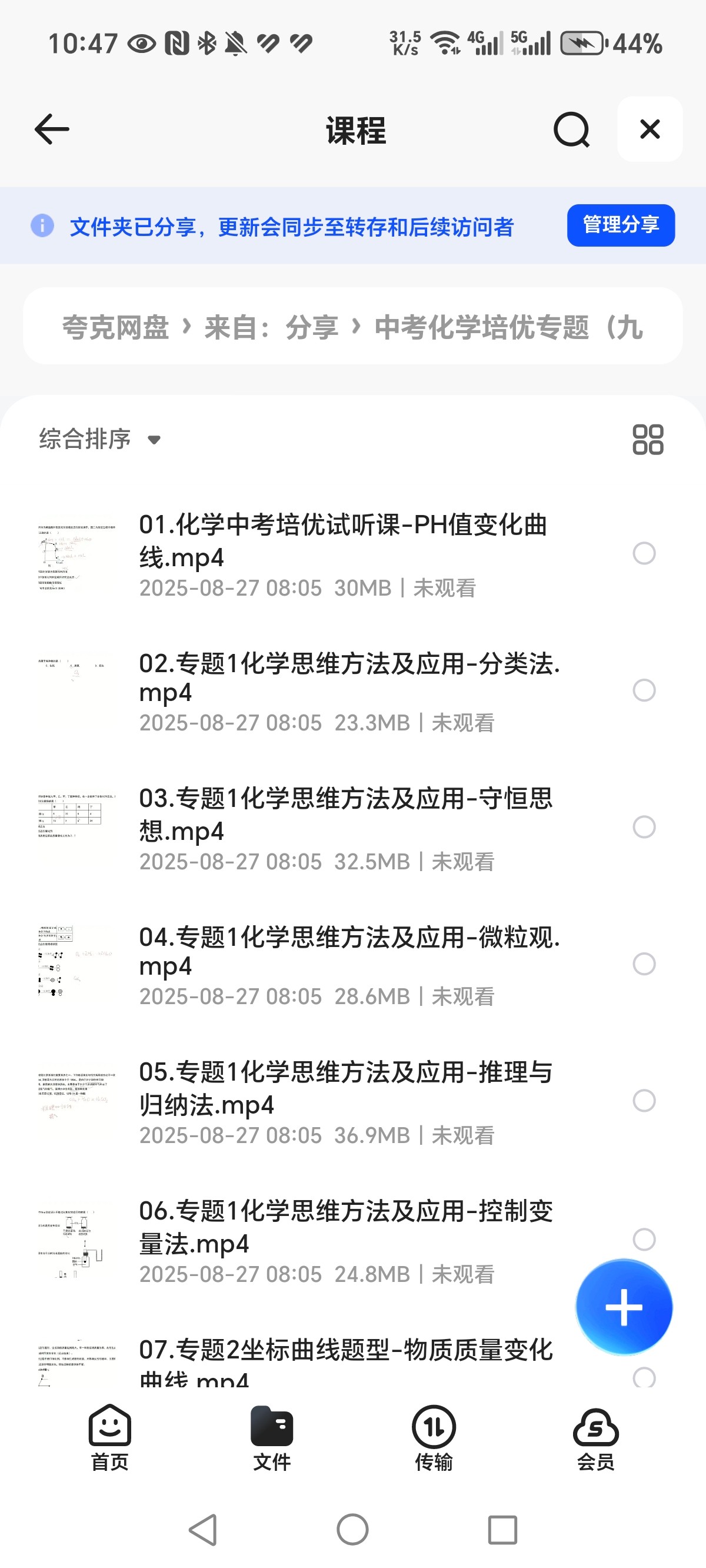 中考化学培优专题  MP4  PDF