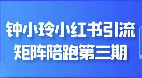 钟小玲小红书引流矩阵陪跑第三期 【1.1GB】