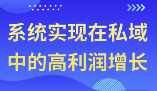 系统实现在私域中的高利润增长 【612MB】