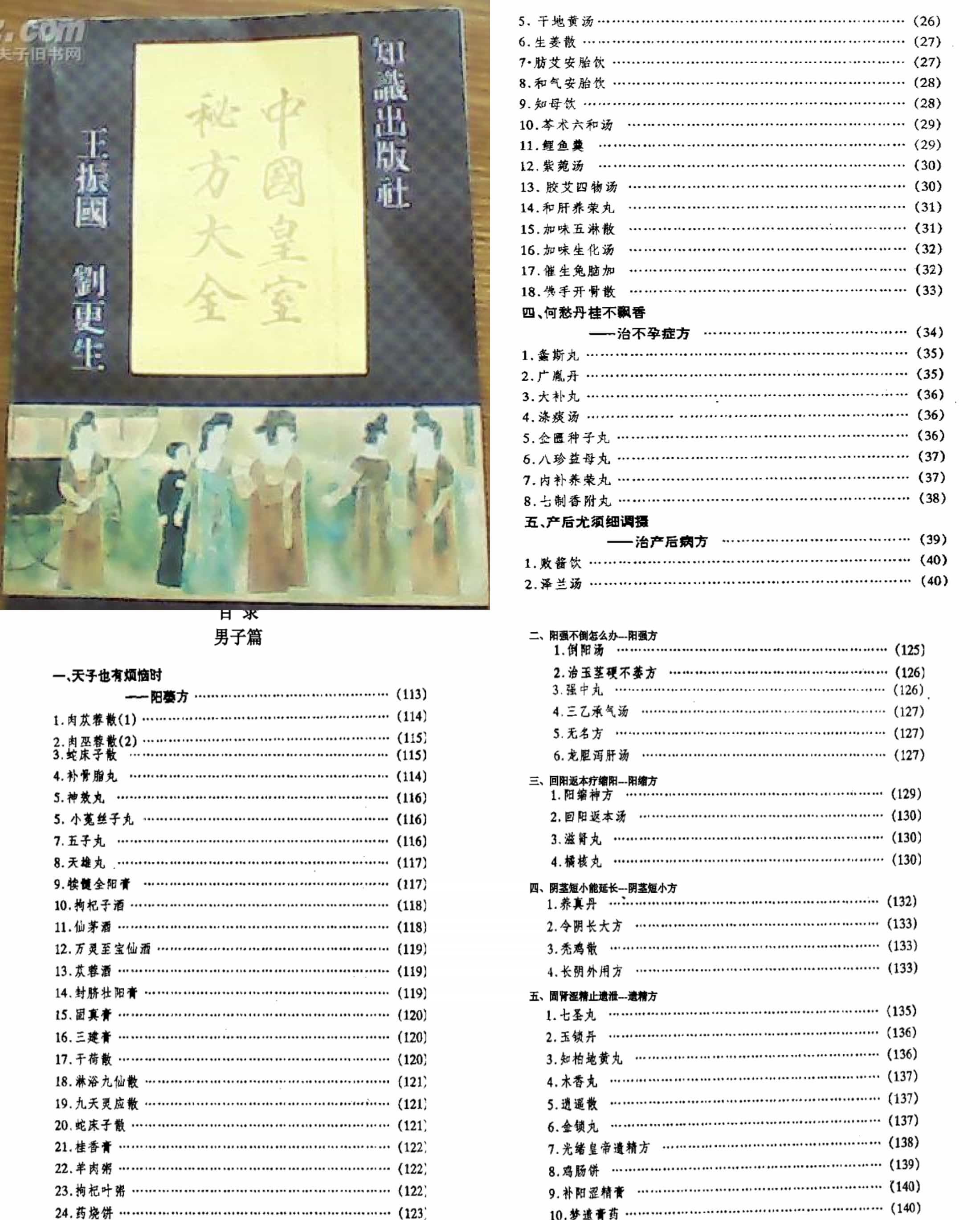 【中医老书】《中国皇室秘方大全》中国皇室御用秘方大全 全书整理了男科、女科、中老年科、小儿、常见病等五本全套【PDF高清格式】 【9.2M】