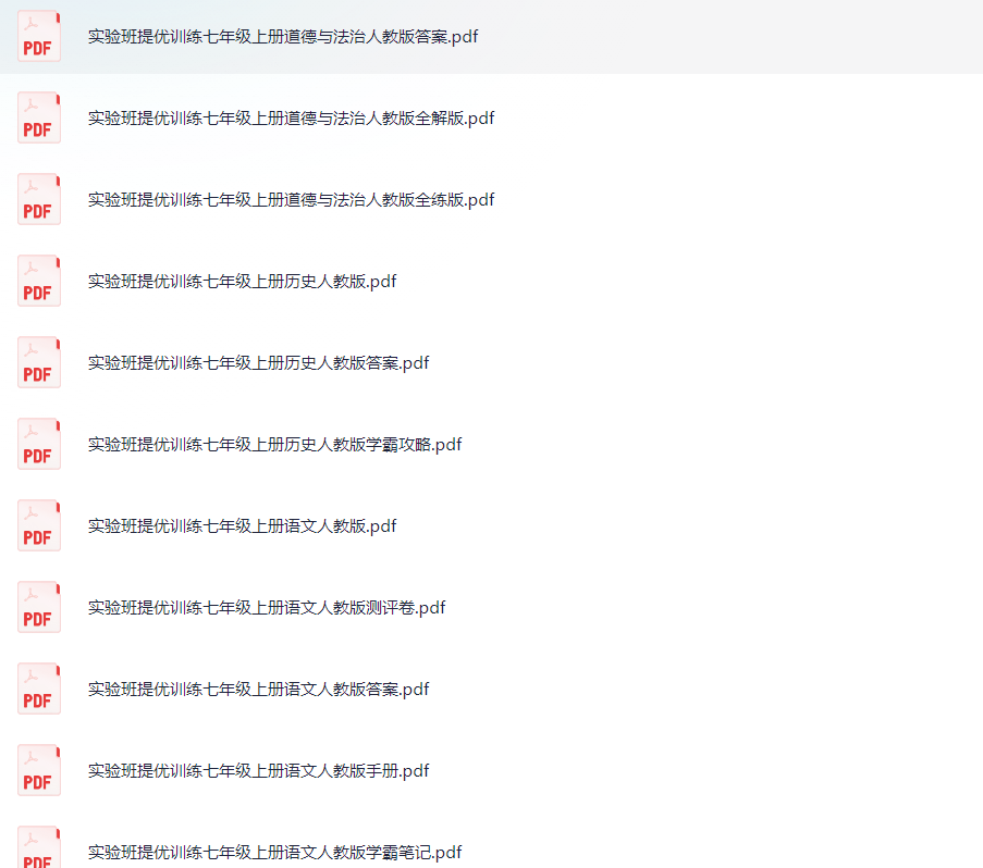 7-9年级全科《实验班提优训练》 4.8G PDF