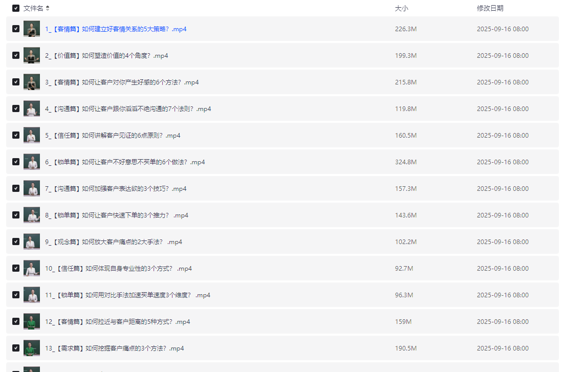 【销售必学成交秘籍36法门+成交21招】 [8.33GB]