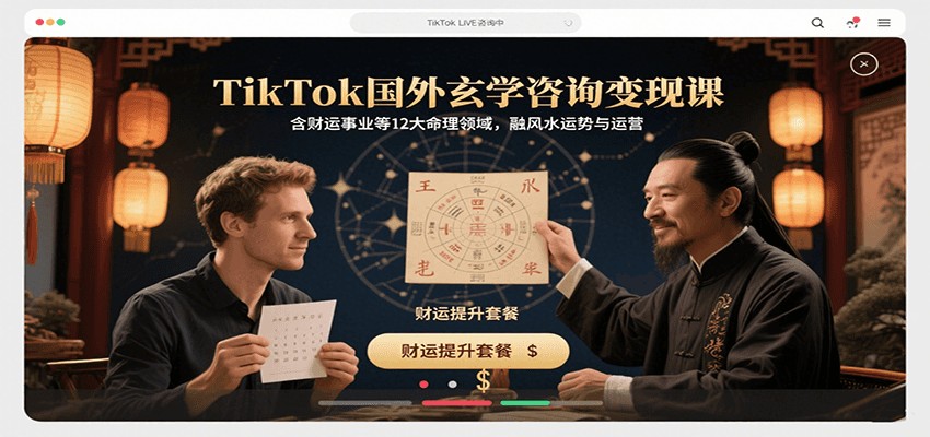 TikTok国外玄学咨询变现课，含财运事业等12大命理领域【3.7GB】