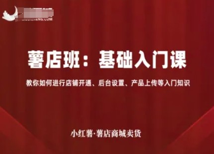 小红薯薯店商城卖货，基础入门课，教你如何进行店铺开通、后台设置、产品上传等入门知识【150.2MB/MP3】