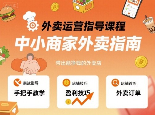六六外卖运营指导课程，中小商家外卖指南，手把手带出能挣钱的外卖店【2.6GB/MP4】