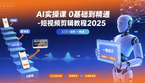 小章AI实操课0基础到精通-短视频剪辑教程2025【5.5GB/MP4】