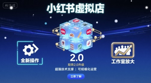 小红书虚拟店矩阵2.0,全新操作,超强技术,可工作室放大 1.2GB