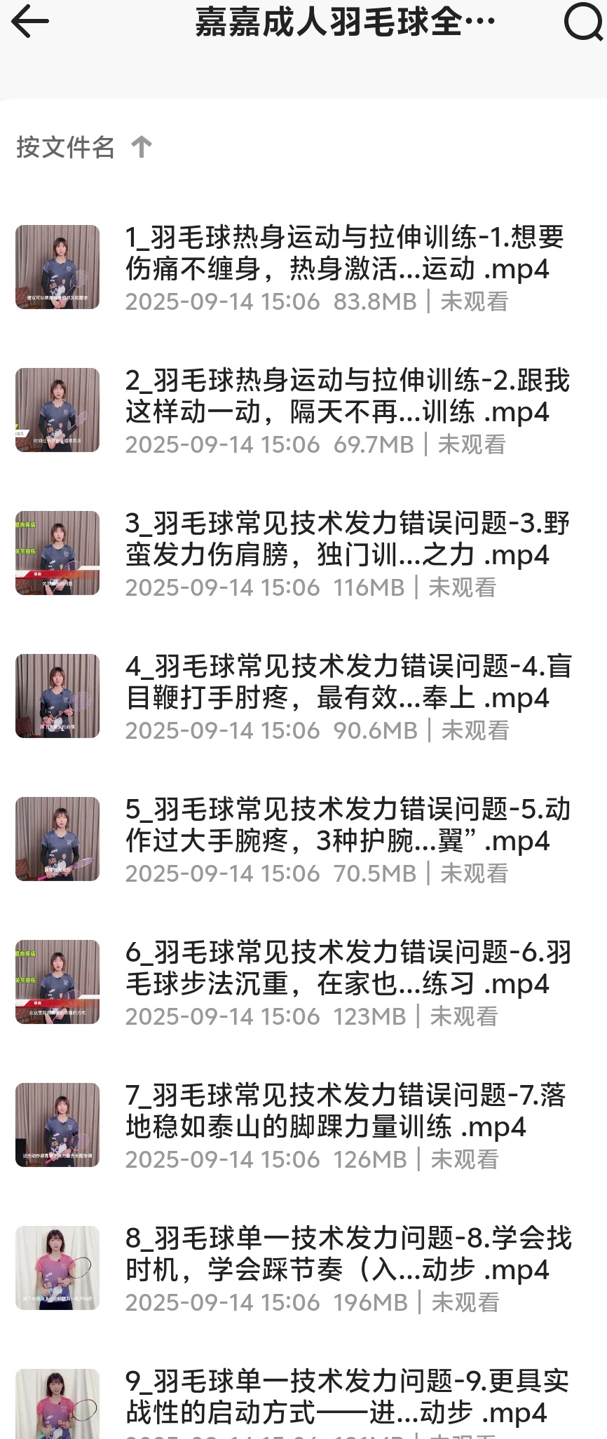 嘉嘉成人羽毛球训练课:从基础到实战三合一精品教程MP4-5.87G