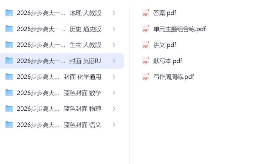 2026年踏高一大学第一轮精准复习蓝盖  17G